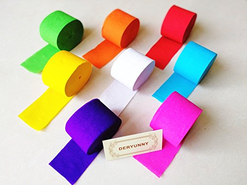91.8 Feet Party Streamer Paper Decorations Crepe Paper for Birthday, Wedding, Concert and Various Festivals (8 Rolls) - Thumbnail 4