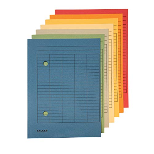 Original Falken 100er Pack Umlaufmappe. Made in Germany. Aus Recycling-Karton für DIN A4 mit 2-seitiger Organisationsdruck chamois Blauer Engel Hefter für Büro,Schule und mobile Organisation