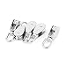 Aexit 0.02 Ton Material Handling Single Wheel Swivel Wire Hoist Rope Pulley Silver Tone Snatch Blocks 5 Pcs