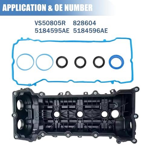 Image of Sorello Engine Valve Cover Gasket Set Compatible with Chrysler 300 Town & Country Dodge Charger Grand Caravan Jeep Cherokee Wrangler Volkswagen Routan 3.6L - Replace VS50805R