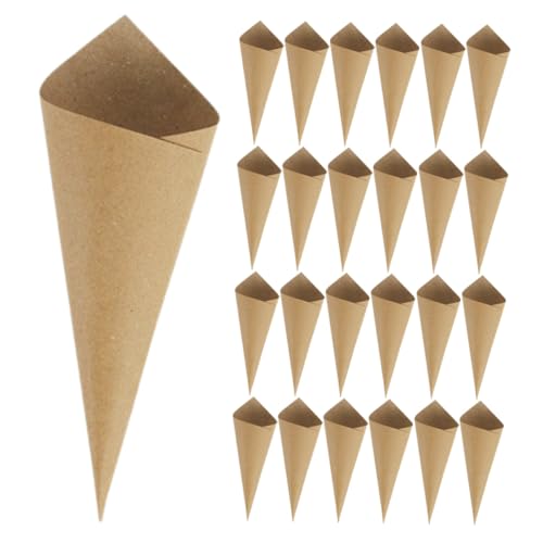 GALPADA Conos de Pétalos de Papel Kraft para Bodas 90 Piezas Conos de Confeti y Pétalos Secos Decoración Vintage para Fiestas y Eventos