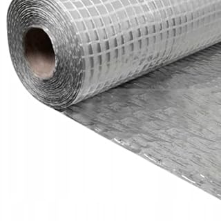 Trade Store Vapour Barrier Membrane VCL - Insulating Aluminium Foil Barrier - Use for Flooring and Roof Insulation - Insulation for Walls - CE Approved (1m x 50m (50 sq/m))