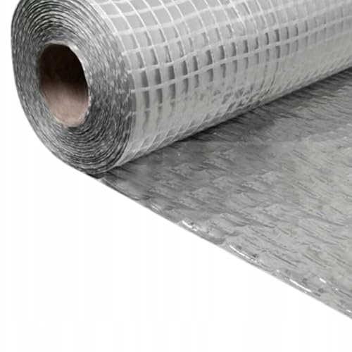 Trade Store Vapour Barrier Membrane VCL - Insulating Aluminium Foil Barrier - Use for Flooring and Roof Insulation - Insulation for Walls - CE Approved (1m x 50m (50 sq/m))