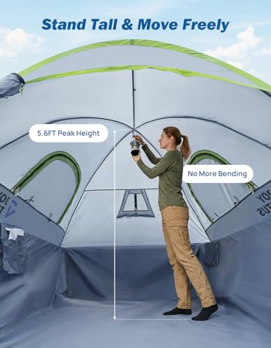 Image of JOYTUTUS Pickup Truck Tent 2.0, Waterproof PU2000mm Double Layer for 2 Person, Portable Truck Bed Tent with Rainfly, 5.5'-5.8' Camping Preferred - Green