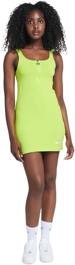 Nike AIR Women's MINI Dress, Green/Barely Volt, Small