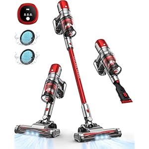 IAB XT212 Snoerloze Stofzuiger 27000Pa, 4 in 1 Accustofzuiger, Draadloze Stofzuiger met LED Vloerborstel, Krachtig Draagbare Elektrische Bezem Stofzuiger voor Vloer/Tapijt/Dierenhaar