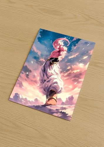 Image of NIJUKA Anime Printed A4 Size Metal sheet Poster For Home And Room Decoration | For Anime Art Fans Boys And Girls (Kid Buu Destroyer of erath)