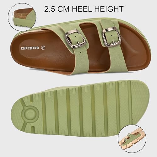 Image of Centrino Women's Berkin-Style Slip-On Sandals | Open Toe Design | Soft PU Footbed | Lightweight & Comfortable | Arch Support | On-Grip Sole | Casual Outdoor Wear (9219)