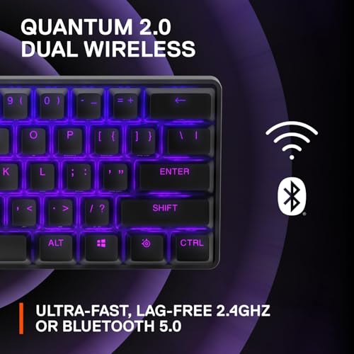 Image of SteelSeries Apex Pro Mini Wireless Mechanical Gaming Keyboard World'S Fastest Keyboard Adjustable Actuation Compact 60% Form Factor Rgb Pbt Keycaps Bluetooth 5.0 2.4Ghz Usb-C