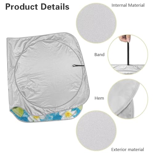 Image of Windshield Sun Shade Universal Fit for Most Cars SUVs Trucks Summer Lemon Floral Car Front Windshield Sunshade Blocks UV Rays and Keeps Your Vehicle Cool, Easy to Install