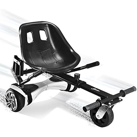 Hishine Hoverboard Seat Attachment, Hover Board Go Kart for Adults & Kids, Accessories to Transform Go Cart, Hover Carts for Self Balancing Scooter with Off-Road Tire and Shock Absorber (Black) Cover