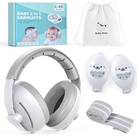 E-PRONSE Baby Ear Muffs Noise Protection, 2-in-1 Baby Ear Protection, Baby Ear Defender, Infant Noise Canceling Headphones for Babies and Toddlers Ages 0-48 Months CE & ANSI Certified Cover