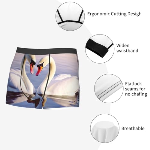 Men's Underwear swan heart Boxer Briefs Ultra Breathable Stretch Mens Moisture Wicking Underwear2