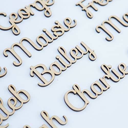 Image of Personalised Wooden Script Letters Words - Custom Word Letters Names Bespoke Box