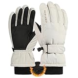 Bawnhaw Kids Winter Snow Ski-Gloves for Boys Girls Waterproof Windproof Anti-Slip Touchscreen Warm Fleece Gloves for Teen Cold Weather Skiing Snowboarding Running Cycling