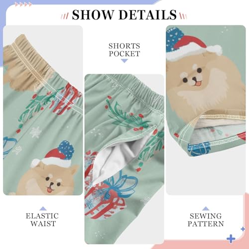 ZZXXB Pomeranian Pine Branches Boys Long Pants Soft Trousers Elastic Waist Kids Lounge Bottoms with Pockets S-XL4