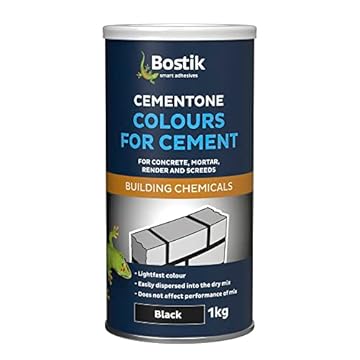 Bostik Colours for Cement, For Concrete, Mortar, Render and Screeds, Available in 5 Intermixable Colours, For Interior and Exterior Use, Colour: Black, Size: 1kg
