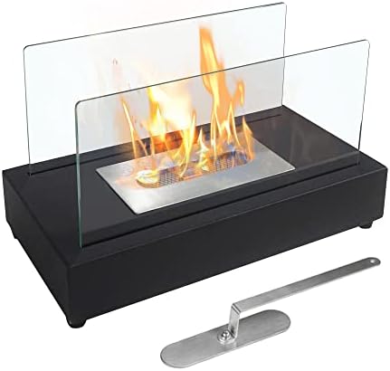 Skypatio Upgrade Portable Table Top Fire Pit, Smores Maker Tabletop Fireplace with Flame Snuffer for Patio or Indoor