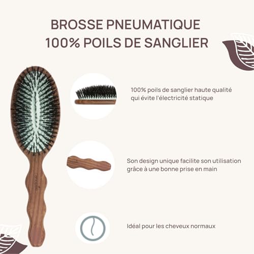 Cepillo de pelo de jabalí SOFÁ 100% puro de fabricación francesa 4