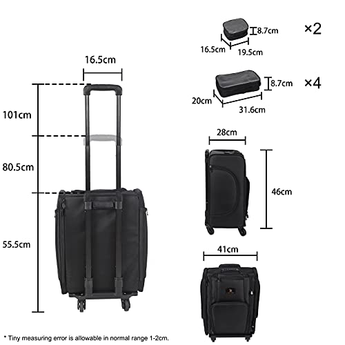 LUVODI Kosmetikkoffer aus Nylon, tragbar, mit Pinselhalter, transparent – Bild 6