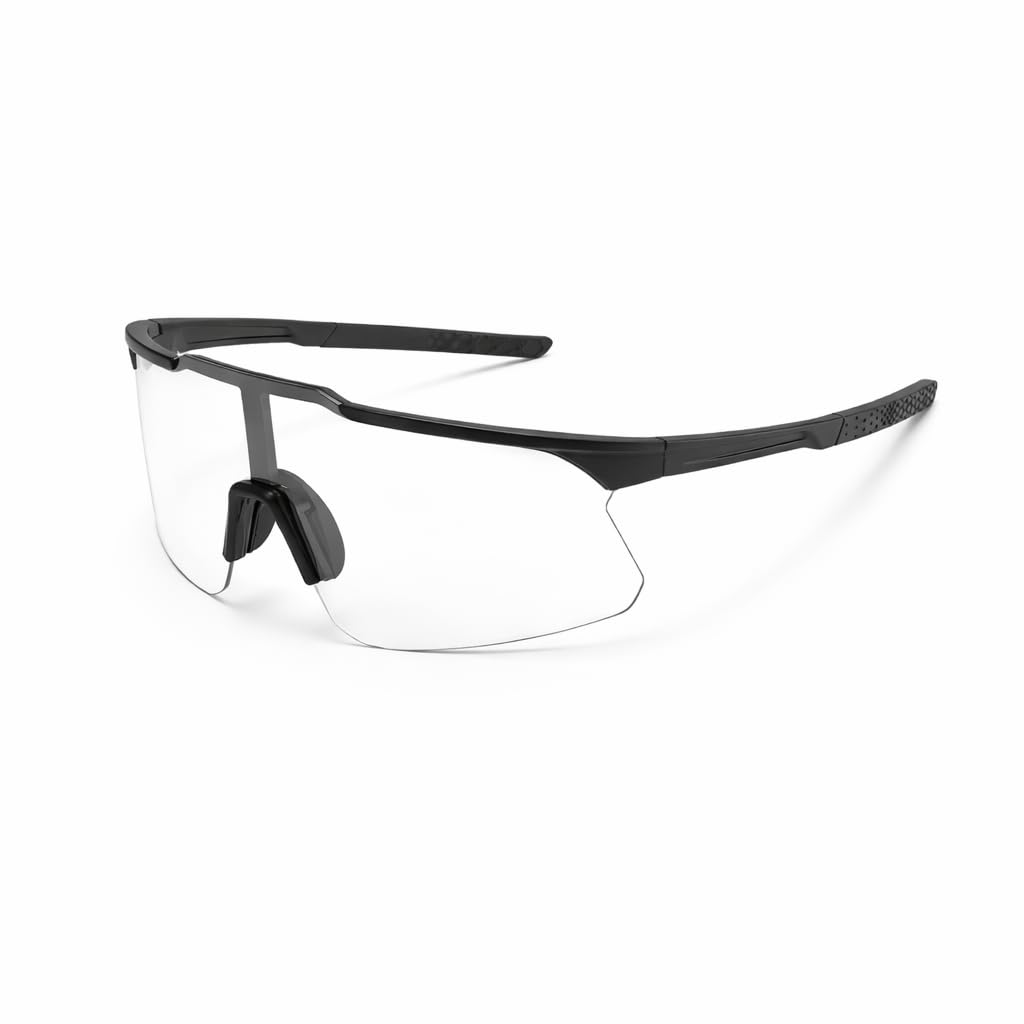 CAYLEKI Anti Fog Protective Cycling Sunglasses for Men Women Polarised Sports Glasses Windproof Clear Lens Adjustable Nose Pad Lightweight for Running Biking Road Cycling Mountain Bike Hiking Skiing