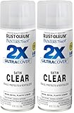 Rust-Oleum 249845 Painter's Touch 2X Ultra Cover Spray Paint, 12 oz, Satin Clear (Pack of 2)