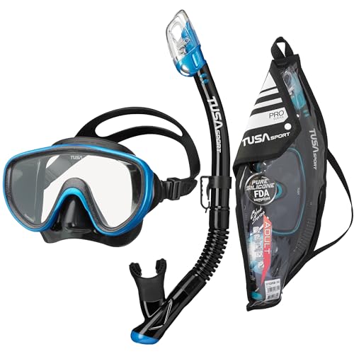 TUSA Sport Adult Serene Mask and Dry Snorkel Combo with Reusable Travel Bag