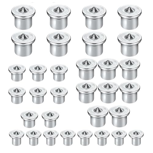Image of 32PCS Dowel Pin Center Set, 6/8/10/12mm Wood Dowel Tenon Centers, Precision Woodworking Alignment Marker Points for Accurate Drilling and Hole Positioning.