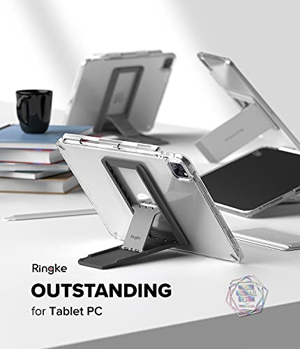 Image of Ringke Outstanding Multi-Angle Adhesive, Tabletop Spring-Action with Non-Slip Pad Stand for Tablets, E-Readers and Phones - Light Gray