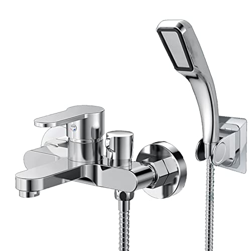 Robinet de baignoire à poignée unique en finition chrome chic