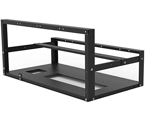 Tigology Steel Open Air Miner Stackable Mining Frame Case Rig, 6GPU/ 8GPU for Crypto Coin Currency Bitcoin ETH/ETC/ZEC Mining, Frame Rack Only, Fans & GPU Not Included