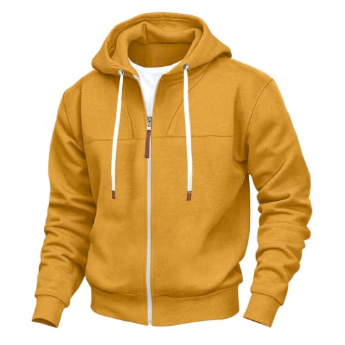 Mens Full Zip Hoodies Fashion Fleece Drawstring Hooded Sweatshirts Jackets - image 4