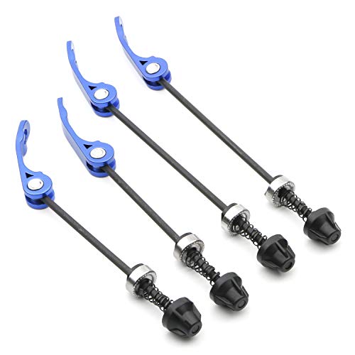 Blue Quick Release Bicycle Hub Front & Rear Bicycle Axle Hollow Shaft Fit For Road Bike, Mountain Bike, Mtb, Bmx, 2 Pairs #TOP1