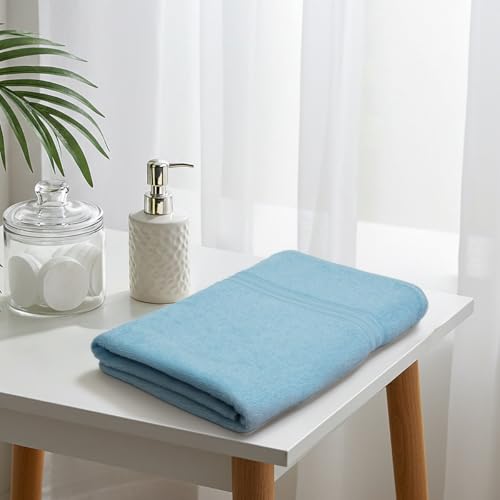 LIBERTY TOWELS Bath Towel 380 GSM | 100% Pure Cotton | Soft, Quick Dry & Absorbent | Medium Size 60x120 cm | Suitable for Bath, Beach, Swimming, Gym & Travel | for Men & Women (Teal Blue, Pack of 1)