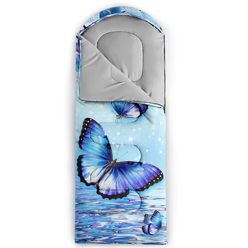 Image of QOOMO Axolotl Cute Camping Sleeping Bags,3 Season Warm & Cool Weather,Lightweight,Waterproof Sleeping Bags for Adults & Kids,Traveling,and Outdoors