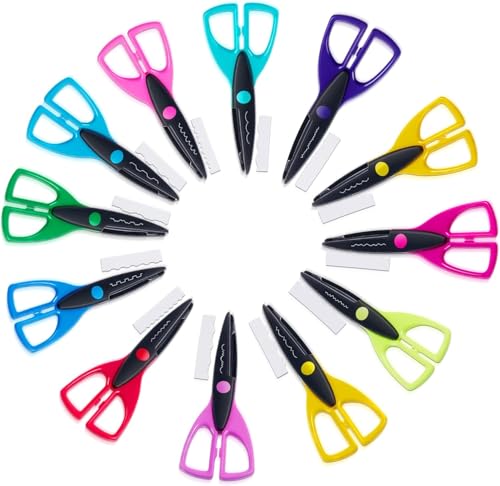 Craft Scissors 12 Pack with Decorative Edge for Kids