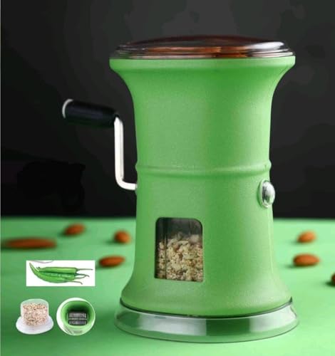 Image of Green Chilli & Dry Fruits Cutter for Kitchen - Oval Shaped Plastic Onion & Garlic Chopper Machine with Stainless Steel Blades, Cutting Machine for Vegetables, Mirchi, Peanuts & Dry Fruits
