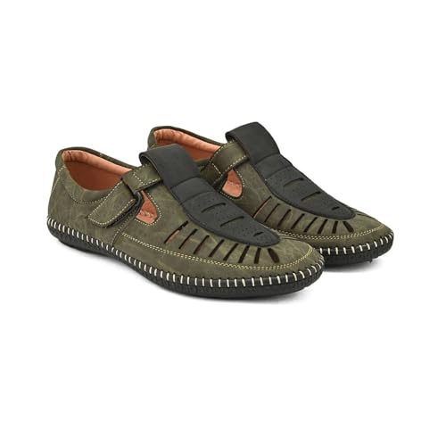 Image of Centrino Men's Fisherman Sandals | Sporty & Casual Summer Footwear | Adjustable Fit with soft cushion Padding | Closed-Toe Comfort & Durability (9284)