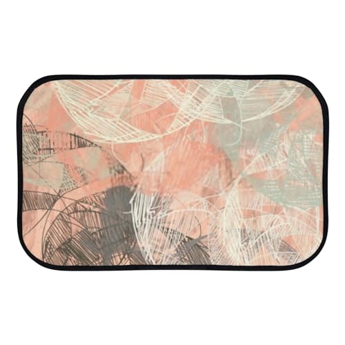 Nuansexi Bathroom Rugs Abstract Painting Concrete Wall 2D Floor Mats Non Slip Bathmat Doormat Tub Mat Coral Velvet Absorbent Entrance Carpet Mats Machine Washable Bedroom Decor