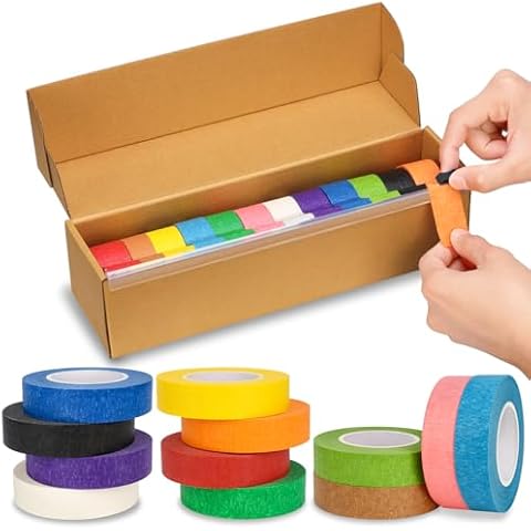 XUWAIDSGN 12 Pcs Colored Tape Rolls Cover
