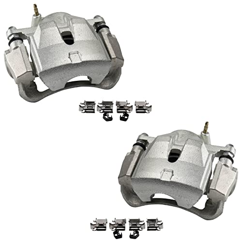 Image of TRQ Front Brake Caliper Set Zinc Coated Brackets Hardware Compatible with 2010-2012 Lexus HS250h 2008-2015 Scion xB 2012-2017 Toyota Prius V 2011-2018 Toyota RAV4