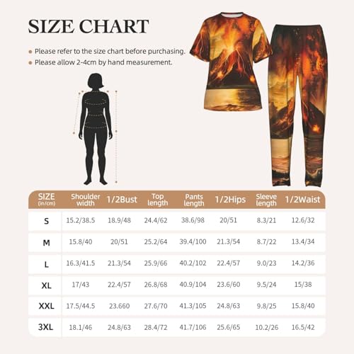 Pyjama à manches courtes femme confort absolu et imprimé volcano tendance - 4