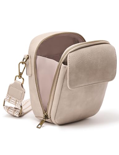 Image of Yarnic Small Crossbody Bag, Vegan Leather Cell Phone Purse for Women, Vintage Wallet Bag with Card Slots