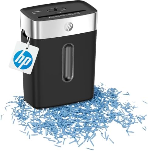 Bild 9 - HP OneShred 8CC Aktenvernichter P4 | Schredder Aktenvernichter mit Cross Cut Partikelschnitt | Papierschredder für Zuhause & Büro | 8 Blatt Schnittleistung | Shredder Papier mit 15L Auffangbehälter