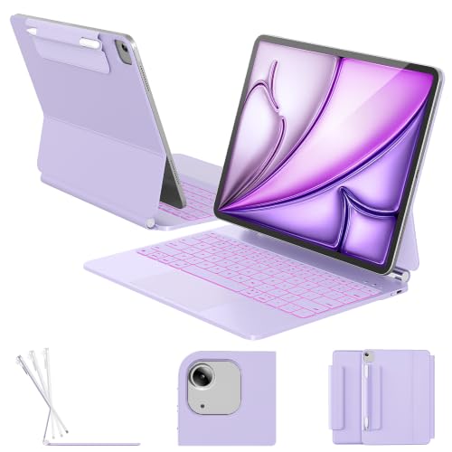 Image of RAYMCRAFT for iPad Air 13 / Pro 12.9 Case Keyboard, Magnetic Floating Stand