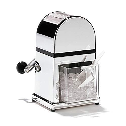 Image of Manual Ice Crusher with Scoop - Hand Crank Ice Shaver Machine, Stainless Steel Blades & Durable Plastic, Portable for Home Kitchen, Bar, and Parties