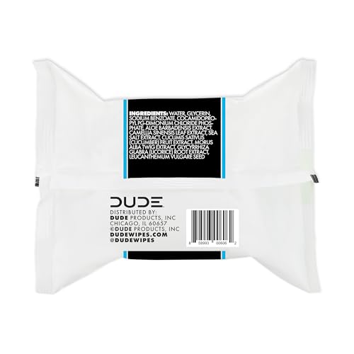 DUDE Wipes - Face and Body Wipes - 3 Pack, 90 Wipes - Unscented Wipes with Sea Salt & Aloe - 2-in-1 Body & Face Wipes - Alcohol Free and Hypoallergenic Cleansing Wipes - Image 5