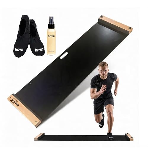 MaXXSlide Adjustable Slide Board (5ft or 6ft)- Low-Impact Lateral Training for Speed, Strength & Cardio- Non-Slip Exercise Sliders Includes Booties & Slide Polish for Home Gym, Hockey, Golf, Ski & Athletes