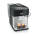 SIEMENS EQ500 Fully Automatic Bean to Cup Coffee Machine with coffeeSelect Display, oneTouch DoubleCup, 9 Coffee Beverages, autoMilk Clean, TP515GB1, Silver/Piano Black