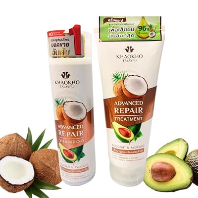 Talaypu Extra Strength Damage Remedy Shampoo & Conditioner, Silicon-Free Formula, 100% Natural Active Ingredients, Coconut & Avocado milk Oil Shampoo for Dry, Frizzy or Coarse Hair.